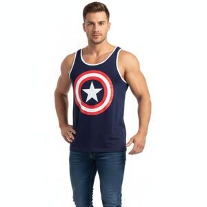 Marvel Captain America's 100% Cotton Shield Logo Men's Tank Top M